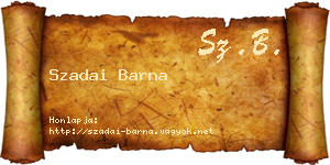 Szadai Barna névjegykártya